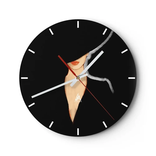 Wall clock - Clock on glass - Elegance and Style - 30x30 cm