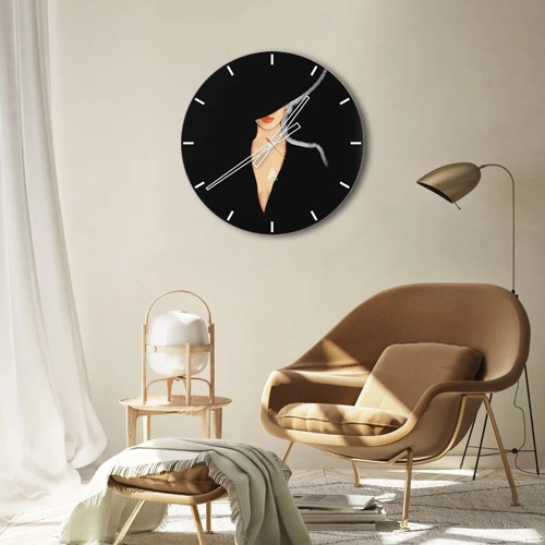 Wall clock - Clock on glass - Elegance and Style - 30x30 cm