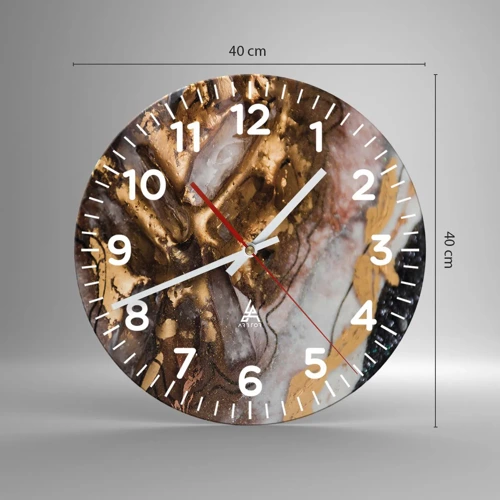 Wall clock - Clock on glass - Element of the Earth - 40x40 cm