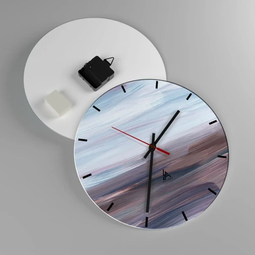 Wall clock - Clock on glass - Elements: Water - 30x30 cm