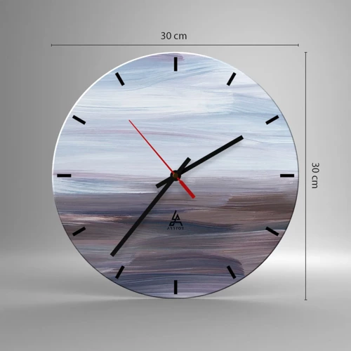 Wall clock - Clock on glass - Elements: Water - 30x30 cm