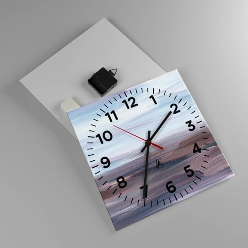 Wall clock - Clock on glass - Elements: Water - 30x30 cm