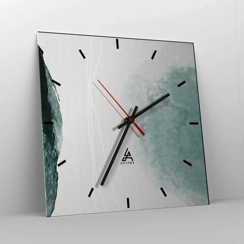 Wall clock - Clock on glass - Encounter With Fog - 30x30 cm