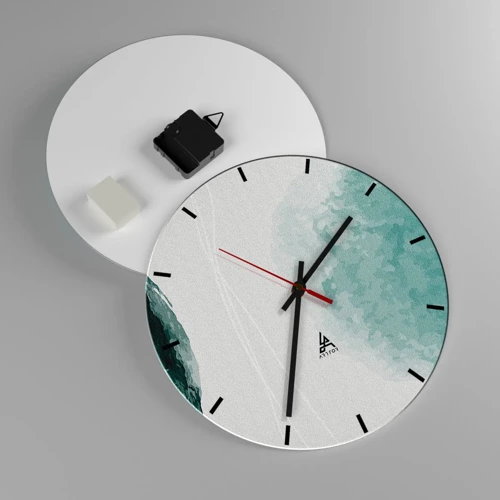 Wall clock - Clock on glass - Encounter With Fog - 30x30 cm