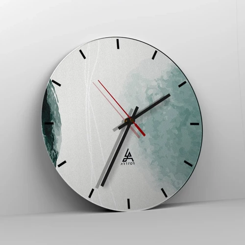 Wall clock - Clock on glass - Encounter With Fog - 30x30 cm