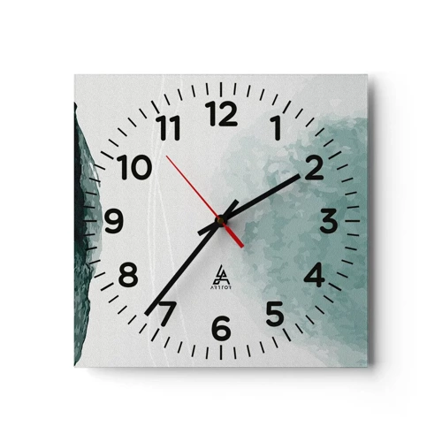 Wall clock - Clock on glass - Encounter With Fog - 30x30 cm