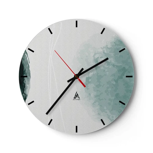 Wall clock - Clock on glass - Encounter With Fog - 40x40 cm