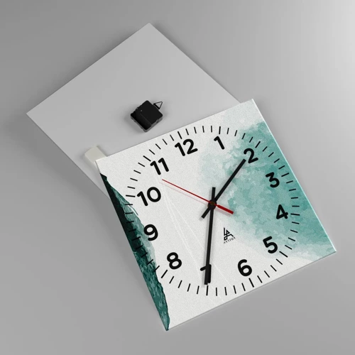 Wall clock - Clock on glass - Encounter With Fog - 40x40 cm