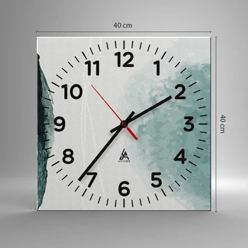 Wall clock - Clock on glass - Encounter With Fog - 40x40 cm