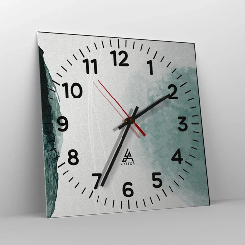 Wall clock - Clock on glass - Encounter With Fog - 40x40 cm