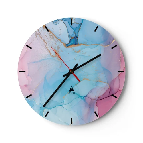 Wall clock - Clock on glass - Encounter and Permeation - 30x30 cm