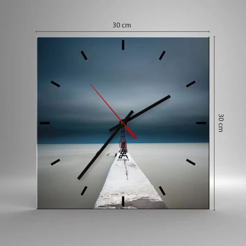 Wall clock - Clock on glass - Encounter with Infinity - 30x30 cm