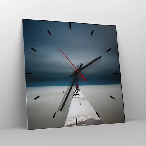 Wall clock - Clock on glass - Encounter with Infinity - 30x30 cm