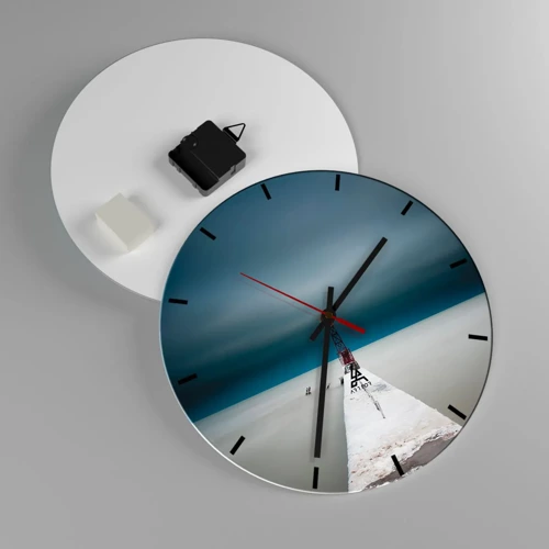 Wall clock - Clock on glass - Encounter with Infinity - 30x30 cm