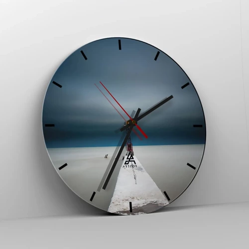 Wall clock - Clock on glass - Encounter with Infinity - 30x30 cm