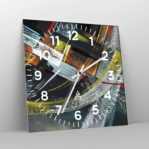 Wall clock - Clock on glass - Energy of Movement - 30x30 cm