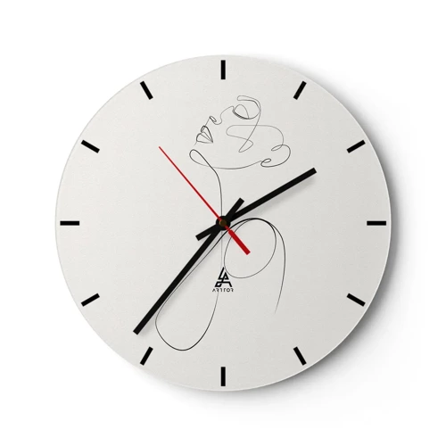 Wall clock - Clock on glass - Entangled in Dreams - 30x30 cm