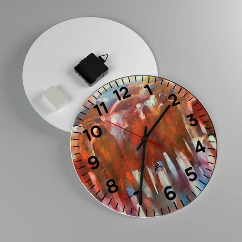 Wall clock - Clock on glass - Equal in Rain and Fog - 30x30 cm