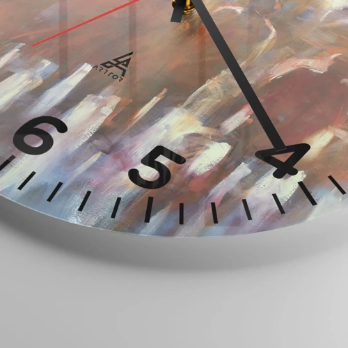 Wall clock - Clock on glass - Equal in Rain and Fog - 30x30 cm
