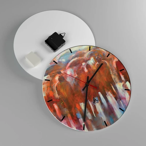 Wall clock - Clock on glass - Equal in Rain and Fog - 30x30 cm