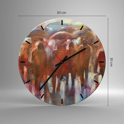 Wall clock - Clock on glass - Equal in Rain and Fog - 30x30 cm