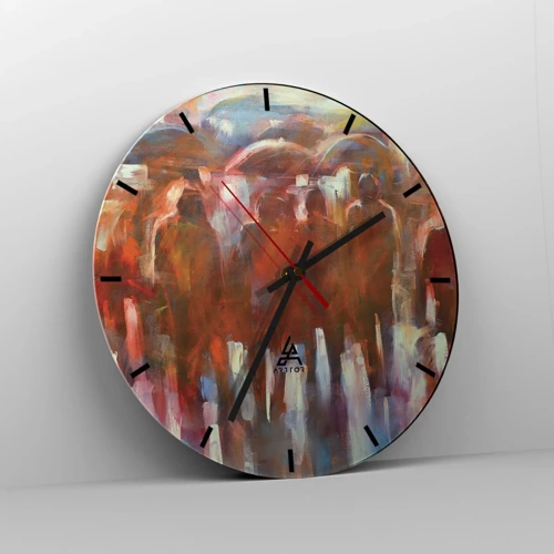 Wall clock - Clock on glass - Equal in Rain and Fog - 30x30 cm