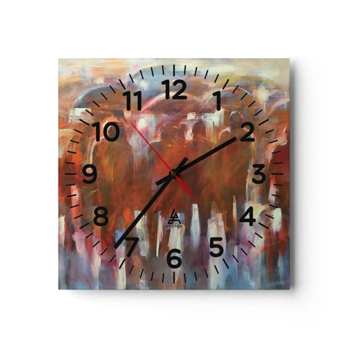 Wall clock - Clock on glass - Equal in Rain and Fog - 40x40 cm