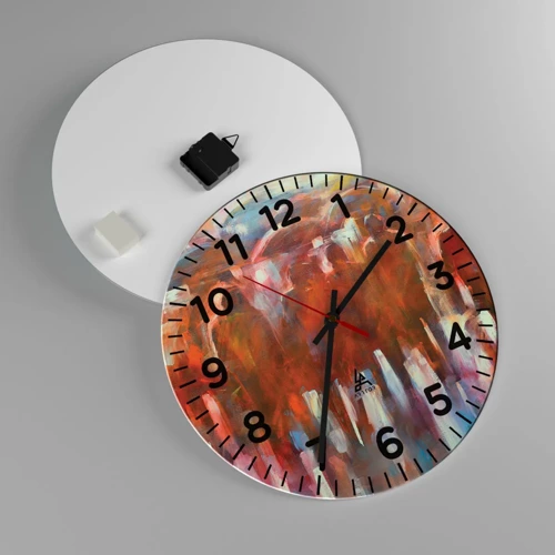 Wall clock - Clock on glass - Equal in Rain and Fog - 40x40 cm