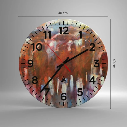 Wall clock - Clock on glass - Equal in Rain and Fog - 40x40 cm