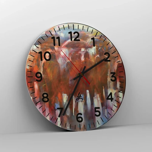 Wall clock - Clock on glass - Equal in Rain and Fog - 40x40 cm