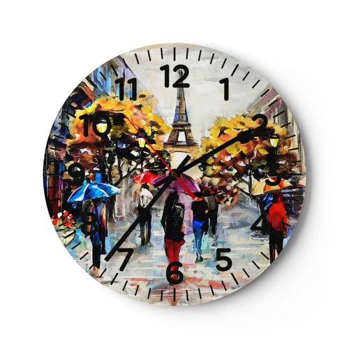 Wall clock - Clock on glass - Especially Beautiful in Autumn - 30x30 cm