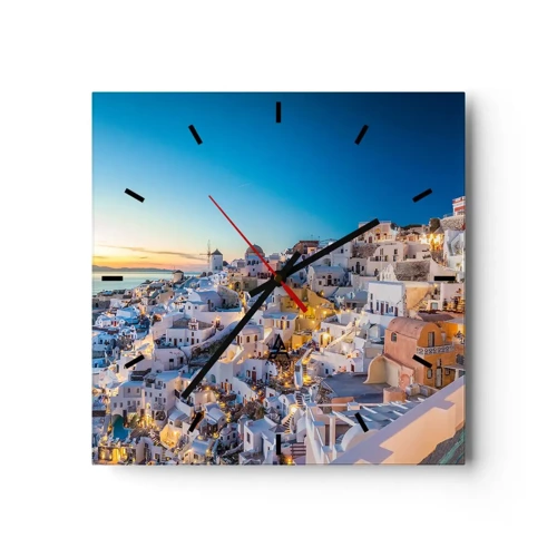 Wall clock - Clock on glass - Essence of Greekness - 30x30 cm