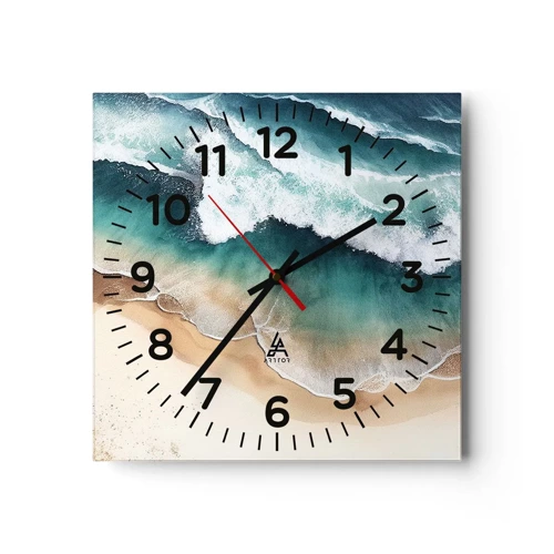 Wall clock - Clock on glass - Eternal Encounter - 30x30 cm