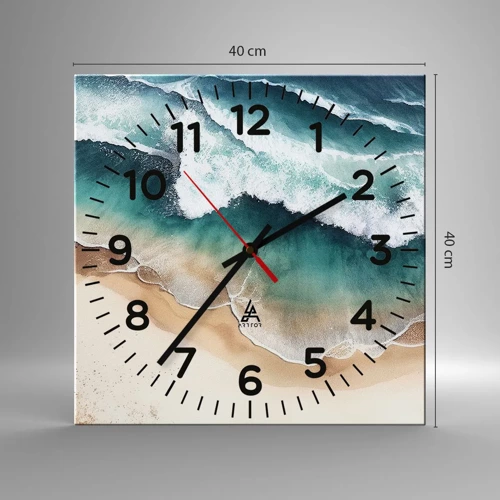 Wall clock - Clock on glass - Eternal Encounter - 40x40 cm