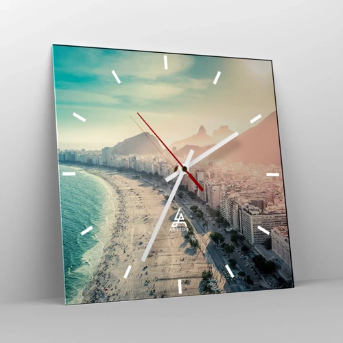 Wall clock - Clock on glass - Eternal Holiday in Rio - 30x30 cm