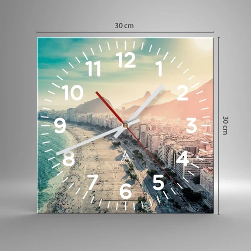 Wall clock - Clock on glass - Eternal Holiday in Rio - 30x30 cm