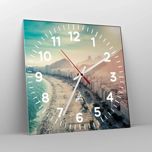 Wall clock - Clock on glass - Eternal Holiday in Rio - 30x30 cm