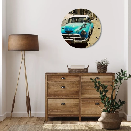 Wall clock - Clock on glass - Eviva Cuba! - 30x30 cm