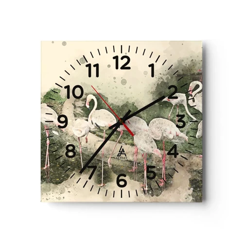 Wall clock - Clock on glass - Exotic Dream - 30x30 cm