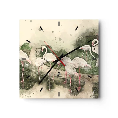 Wall clock - Clock on glass - Exotic Dream - 40x40 cm