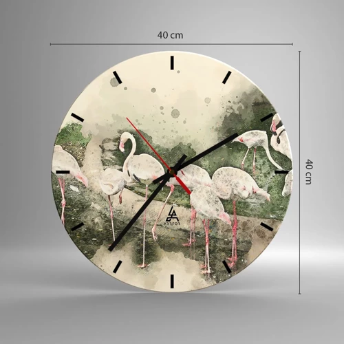 Wall clock - Clock on glass - Exotic Dream - 40x40 cm