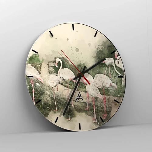 Wall clock - Clock on glass - Exotic Dream - 40x40 cm