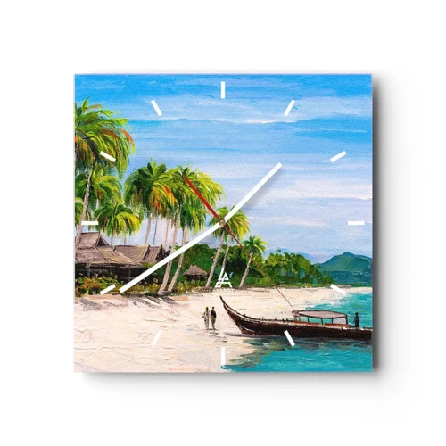 Wall clock - Clock on glass - Exotic Dream - 40x40 cm