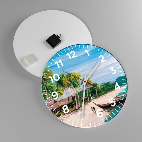 Wall clock - Clock on glass - Exotic Dream - 40x40 cm