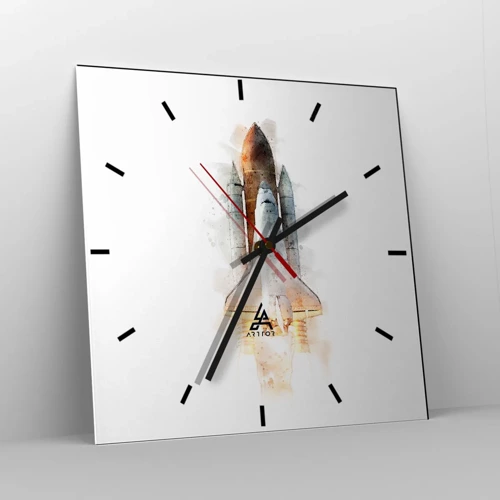 Wall clock - Clock on glass - Explorers Get Ready - 30x30 cm