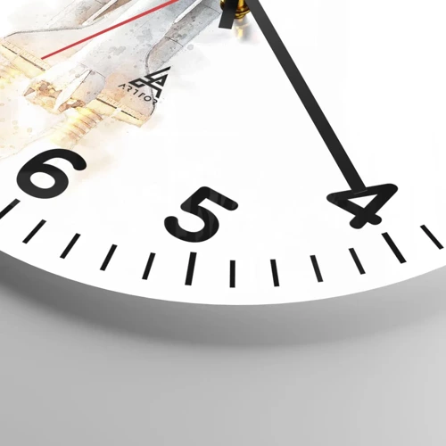 Wall clock - Clock on glass - Explorers Get Ready - 40x40 cm