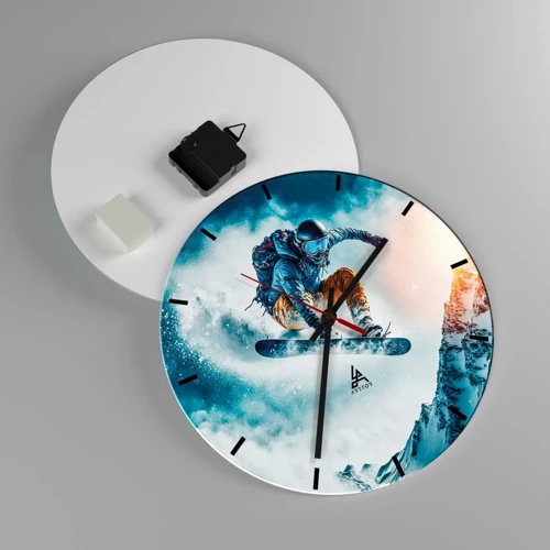 Wall clock - Clock on glass - Extreme Emotions - 30x30 cm