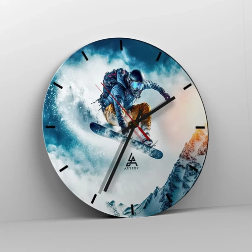 Wall clock - Clock on glass - Extreme Emotions - 30x30 cm