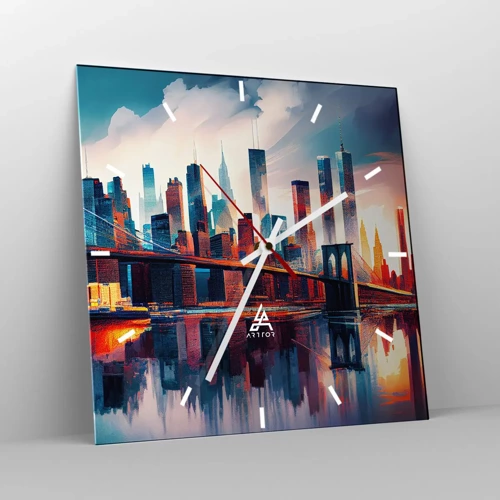 Wall clock - Clock on glass - Fabulous New York - 30x30 cm