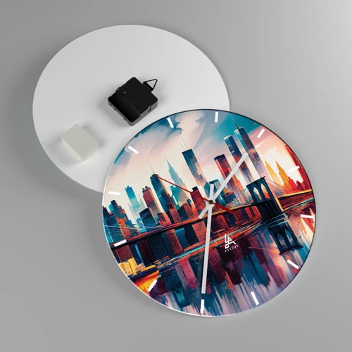 Wall clock - Clock on glass - Fabulous New York - 30x30 cm